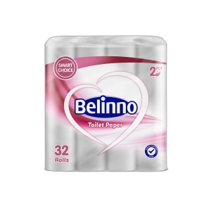 ტუალეტის ქაღალდი "ბელინო" თეთრი 2 ფენიანი 32ც