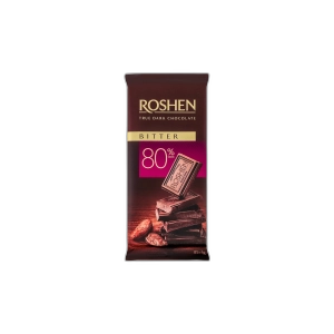 შოკოლადის ფილა "როშენი" შავი შოკოლადი 80% 85გრ