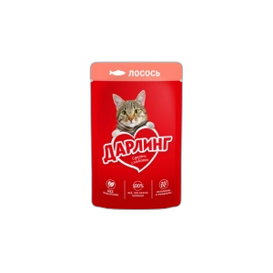 კატის საკვები "დარლინგი" ჟელე ორაგულის ხორცით 75გრ