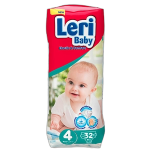 ბავშვის საფენი "ლერი" 4 ზომა 9-18კგ (32ც)