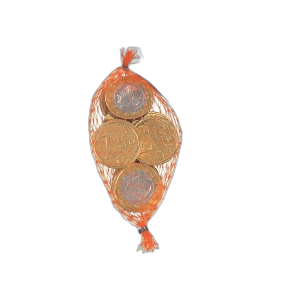 შოკოლადის ფილა "ოქროს მონეტა" ბადეში 50გრ