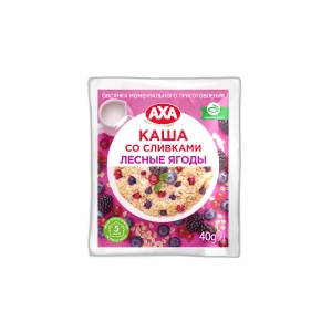 ფაფა შვრიის "აქსა" ნაღებით ჟოლოთი და მაყვალით 40გრ