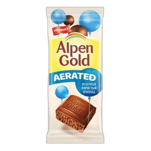 შოკოლადის ფილა "ალპენ გოლდი" რძიანი შოკოლადი ჰაეროვანი 80გრ