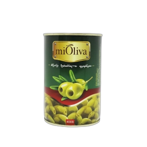კონსერვი ზეთისხილის "Mioliva" მწვანე უკურკო 400გრ
