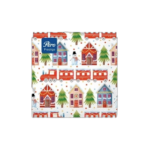 ხელსახოცი "პერო" 3ფ თოვლიანი ქალაქი 33*33 20ც
