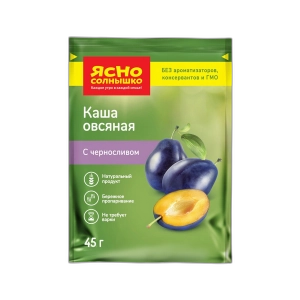 ფანტელი შვრიის "სოლნიშკო" ქლიავით 45გრ