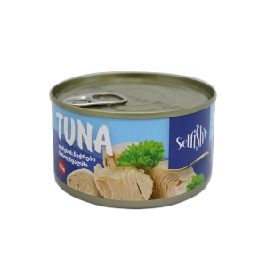 კონსერვი თევზის "სელფიშ" თინუსი წვენში 185 გრ