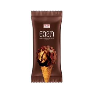 ნაყინი "ნუვო" შოკოლადის/შესქელებული რძით/შავი შოკოლადის სარკალში 130მლ