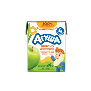 წვენი "აგუშა" ვაშლი (პაუჩი) 0,200ლ