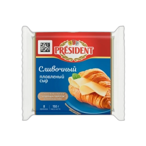 მდნარი ყველი "პრეზიდენტი" ნაღების /ფენა/ 150გრ