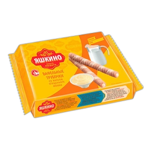 ვაფლის ჩხირები ”იაშკინო” შედედებული რძით 190გრ