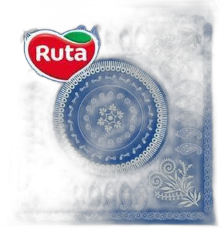 ხელსახოცი "RUTA" ქართული ტრადიციული ლურჯი ორნამენტი 33x33 20ც