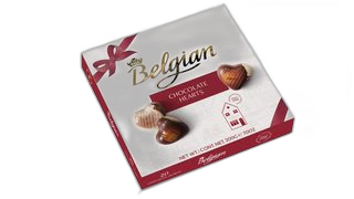 შოკოლადის ნაკრები / Belgian / გულები / 65გრ