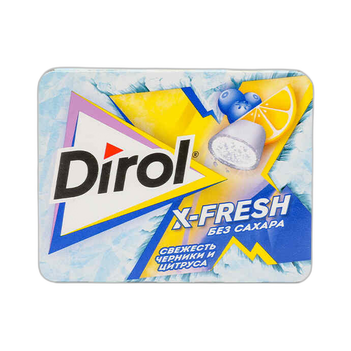 საღეჭი რეზინი /დიროლ X-ფრეში მოცვი და ციტრუსი/ 16გრ