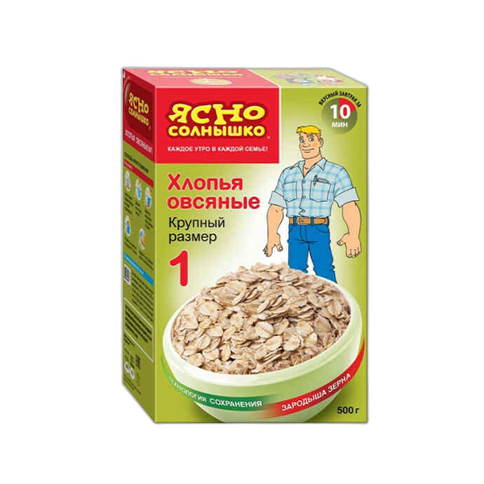 შვრიის ფანტელი /იასნო სოლნიშკო მსხვილი მარცვლები/ 500გრ