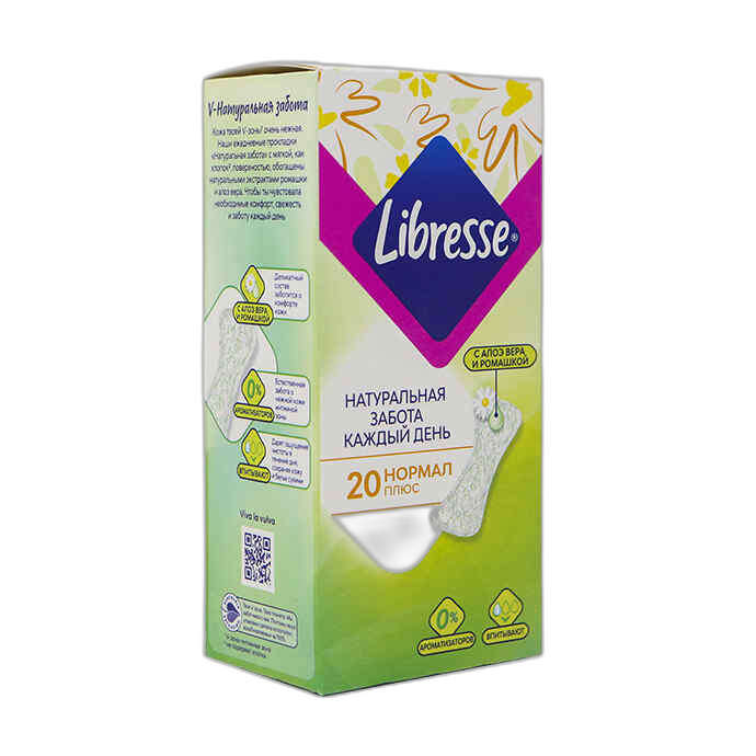 ყოველდღიური ჰიგიენური საფენი /ლიბრესი ნატურალ ქეარ ნორმალი/2წვ/20ც