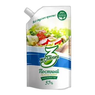მაიონეზი სამარხვო 57% დოი-პაკი /3 ჟელანია/ - 190გრ X 60 ც/ყ