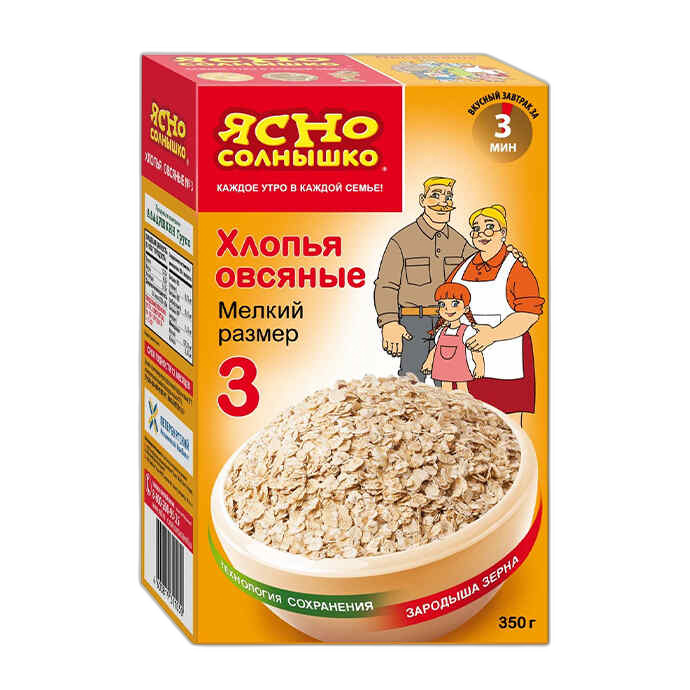 შვრიის ფანტელი /იასნო სოლნიშკო წვრილი მარცვლები/ 350გრ