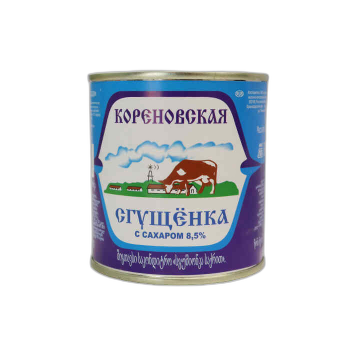 შესქელებული რძე/კორენოვსკაია /თუნუქი/370გრ