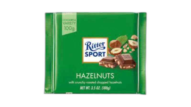 შოკოლადის ფილა /რიტერ სპორტი/ რძიანი თხილით / 100 გრ