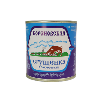 მც. ცხ. და მოხდილი (გაუცხიმოებული)/შესქ. შაქ. რძის ნარევი/ კორენოვსკაია / თუნუქი 370გრ