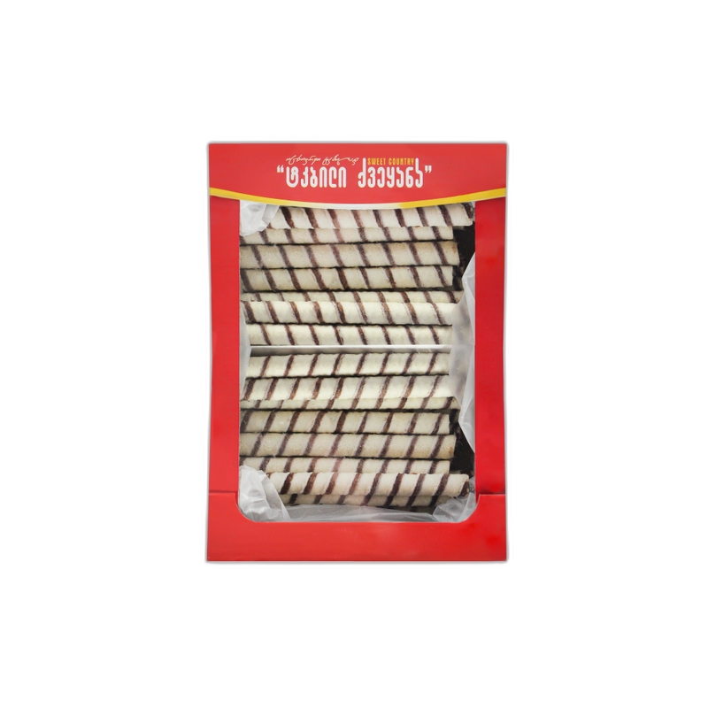 დაფასოებული ვაფლი / ტკბილი ქვეყანა / აკინაკი კაკაოთი / 400 გრ