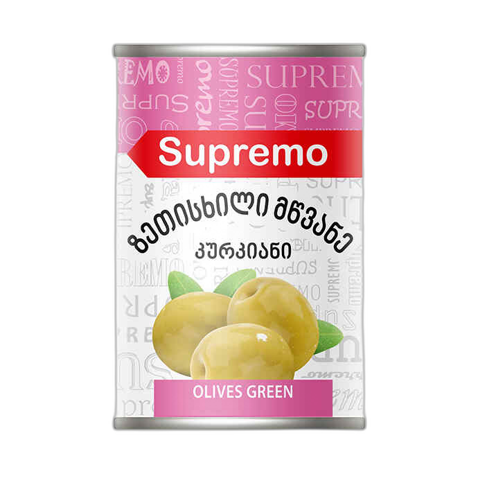 ზეთისხილი /სუპრემო მწვანე კურკიანი/ 425გრ