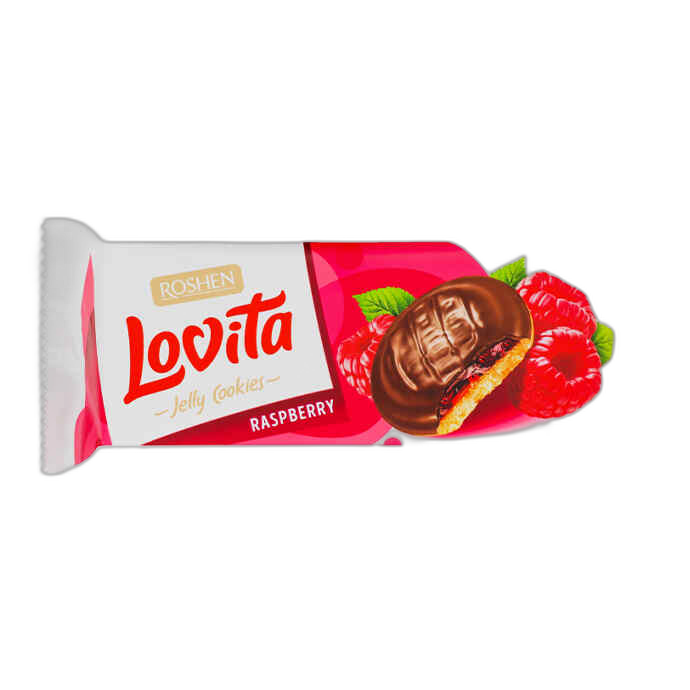 ორცხობილა/ როშენი / Lovita / ჟოლოს გემოთი /135გრ