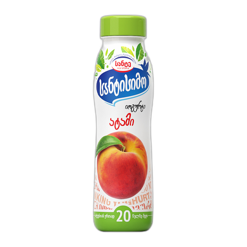 "იოგურტი დასალევი /სანტისიმო/ ატამი ნაღებით (2,5%) 290გრ"