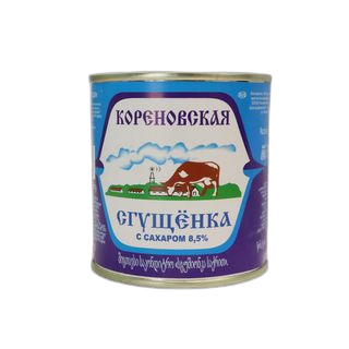 მც. ცხ. და მოხდილი (გაუცხიმოებული)/შესქ. შაქ. რძის ნარევი/ კორენოვსკაია / თუნუქი 370გრ
