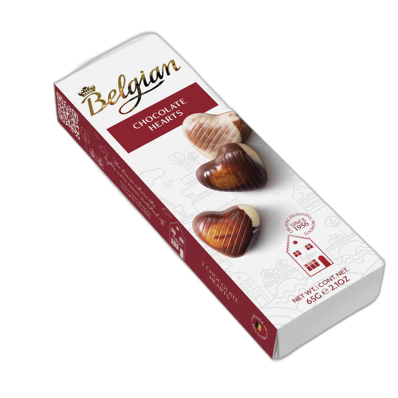 შოკოლადის ნაკრები / Belgian / გულები / 65გრ
