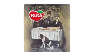 /ხელსახოცი / RUTA / ქეიფი ვაზის ტალავერში 33x33 20 ფურც. 2 ფენიანი ნახატით