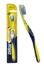 difas კბილის ჯაგრისი " გიყვარდეს შენი კბილები " ყვითელი და ლურჯი 8690927512131