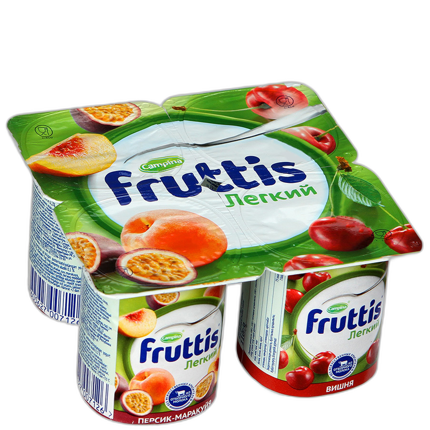 იოგურტი/ფრუტისი მსუბუქი ატამი-მარაკუია/ბალი 0.1%/110გრ 4605627007126