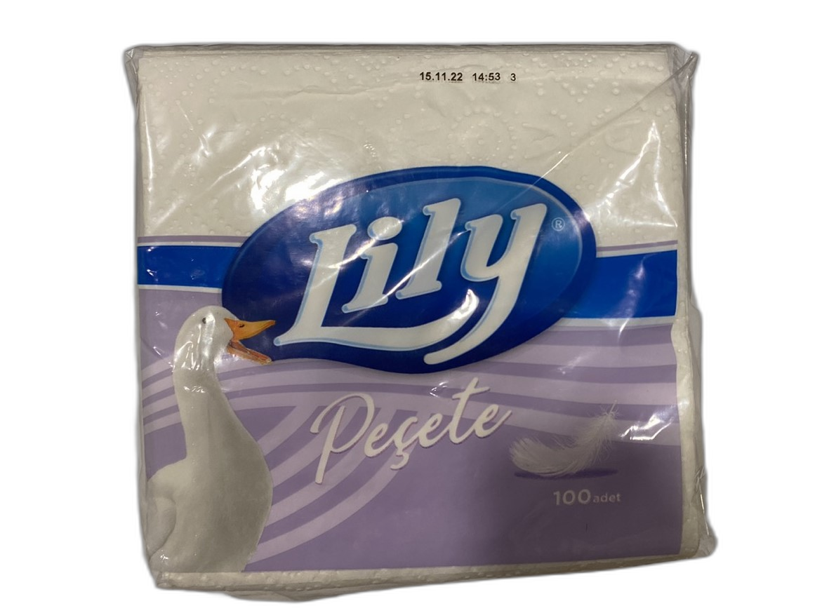 LILY  ხელსახოცი 100 ცალიანი 30*30* 24 8692382030397