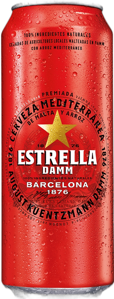 ლუდი/"ESTRELLA DAMM"  5.4% - 0.5ლ თუნუქის ქილა 8410793526120