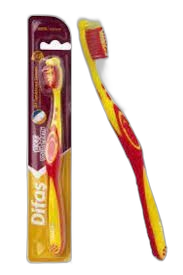 difas კბილის ჯაგრისი " გიყვარდეს შენი კბილები " ყვითელი და წითელი 8690927512148