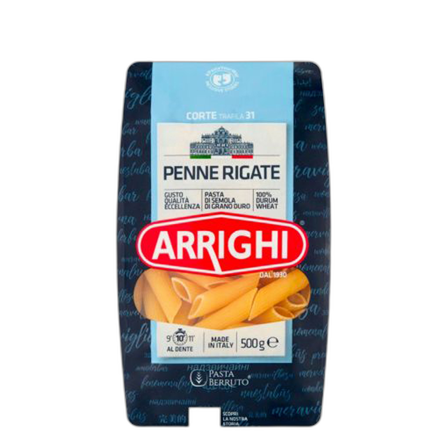 მაკარონი არიგი/კალამი დიდი/500გრ 8003740031077