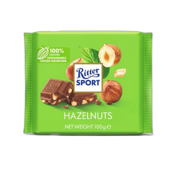 Ritter Sport  შოკოლადი ნატეხი თხილით  (X12) 4000417222008