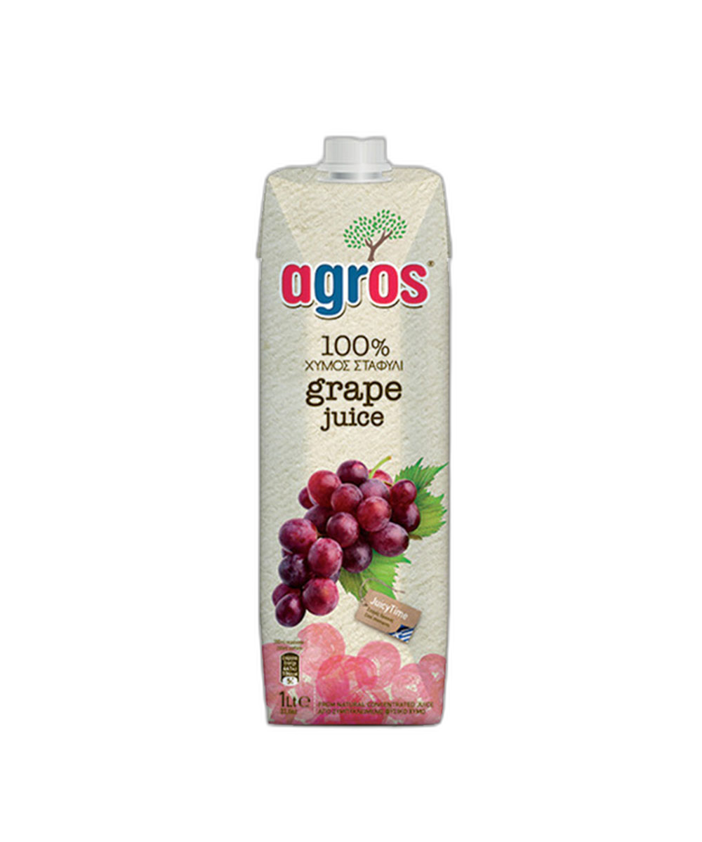 AGROS ნატურალური წვენი 100% ყურძენი 1ლ 5202908000549