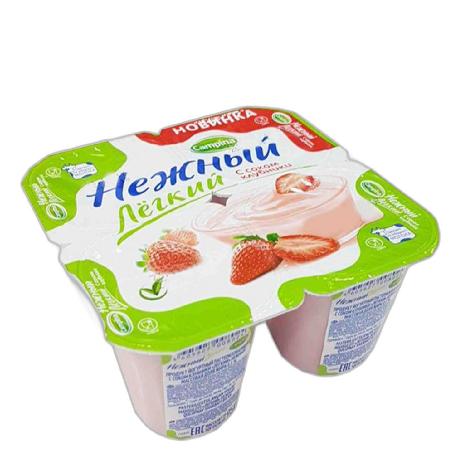 იოგურტი/ნეჟნი ბანანი-მარწყვი 0.1%/95გრ 4605627009601